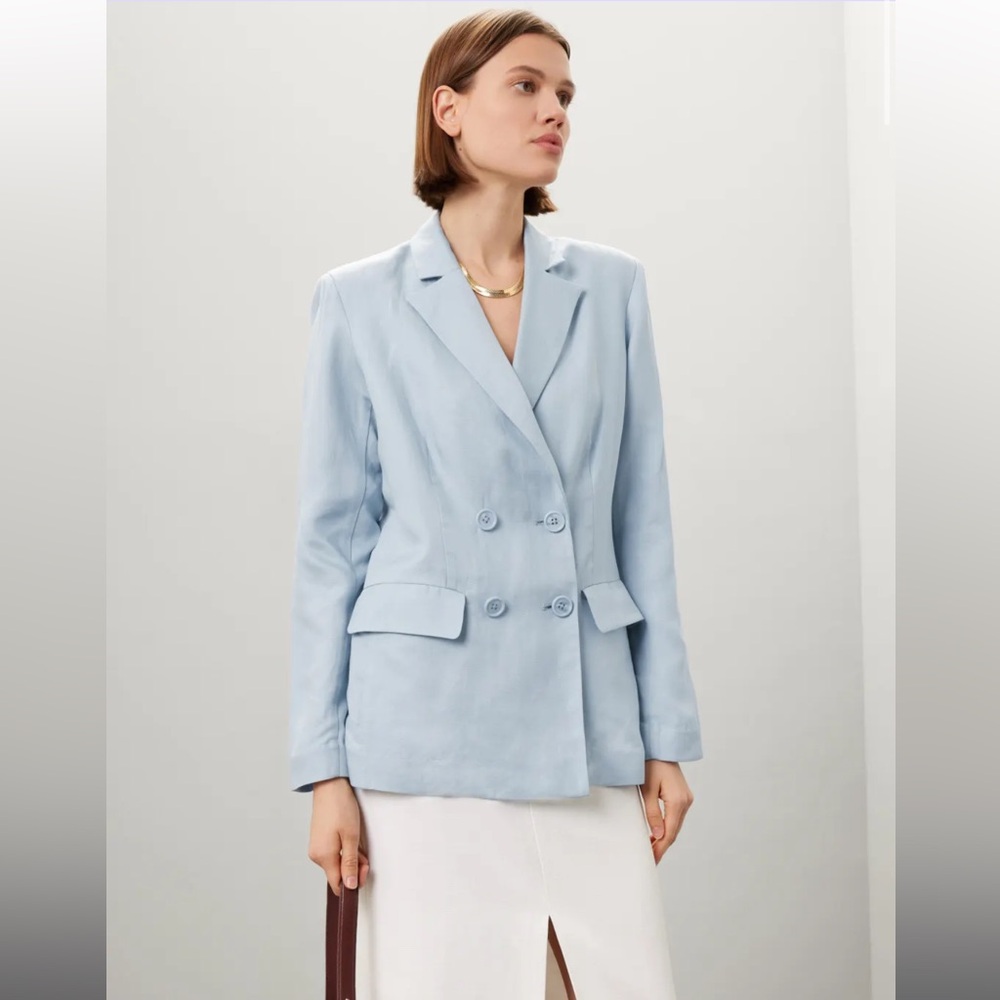 Rosetta Getty x RTR Blue Double Breasted Blazer - Picture 2 of 9